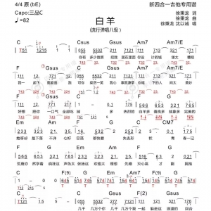 徐秉龙 《白羊》白羊吉他谱 新四合一