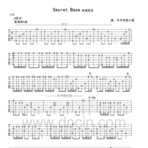 未闻花名《secret base 君がくれたもの》secret base 君がくれたもの吉他指弹谱 ...