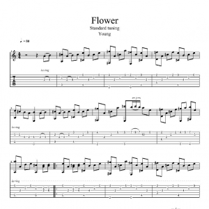 岸部真明《花-flower》花-flower吉他谱 标准调弦指弹吉他谱