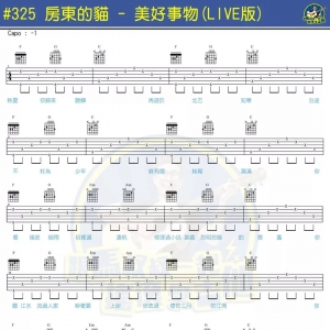 #325 房东的猫《美好事物》美好事物吉他谱+吉他教程