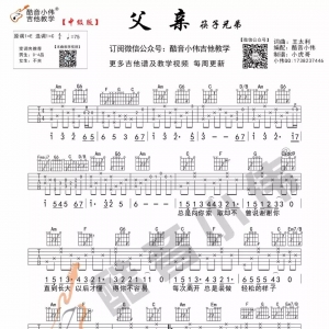 筷子兄弟《父亲》父亲吉他谱及教学视频 酷音小伟吉他弹唱教学 ... ...