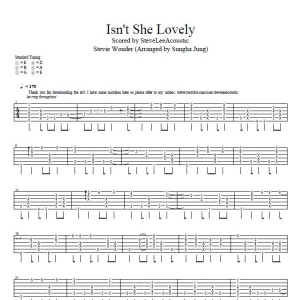 【吉他指弹】Isn't She Lovely 高清无码翻弹