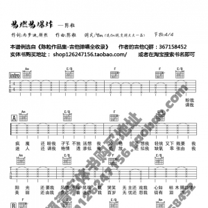 陈粒《易燃易爆炸》易燃易爆炸吉他谱 十万Am调版吉他弹唱六线谱 ...