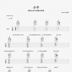 陈粒《小半》小半吉他谱 原版吉他弹唱六线谱