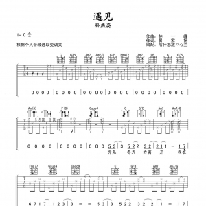 《遇见》遇见指弹吉他谱弹唱