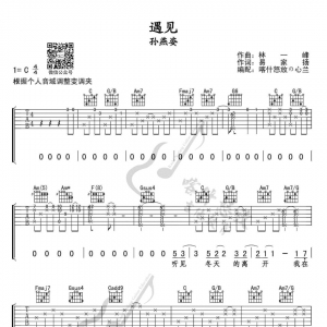 孙燕姿 《遇见》遇见吉他谱 经典情歌弹唱