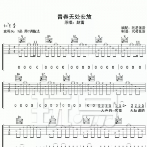 赵雷《青春无处安放》青春无处安放吉他谱