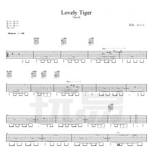 David《Lovely Tiger》Lovely Tiger吉他谱(指弹)