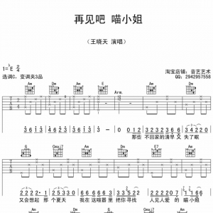 王晓天《再见吧喵小姐》再见吧喵小姐吉他谱