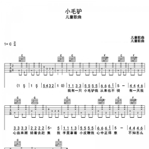《小毛驴》小毛驴吉他谱 弹唱入门|网友约谱