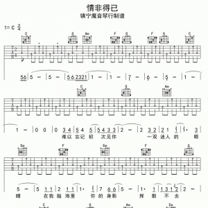 《情非得已》情非得已吉他谱 情非得已吉他弹唱