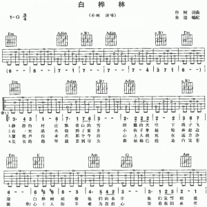 朴树《白桦林》白桦林吉他谱,初学者必练!