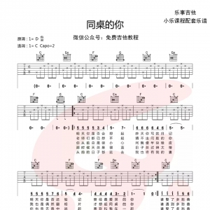 《 同桌的你》 同桌的你吉他谱+吉他教学【小乐】