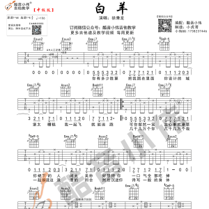 徐秉龙《白羊》白羊吉他谱  酷音小伟吉他弹唱教学版