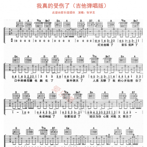 张学友《我真的受伤了（吉他弹唱版）》 我真的受伤了吉他谱 ...