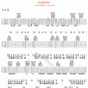 陈奕迅《你给我听好》你给我听好吉他谱