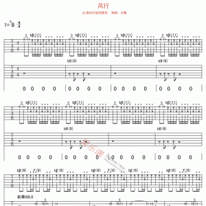 许巍《风行》风行吉他谱