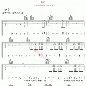 许巍《旅行》旅行吉他谱