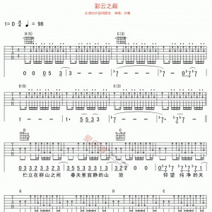 许巍《彩云之巅》彩云之巅吉他谱