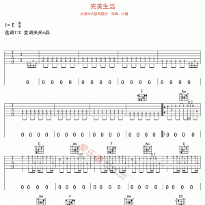 许巍《完美生活》完美生活吉他谱