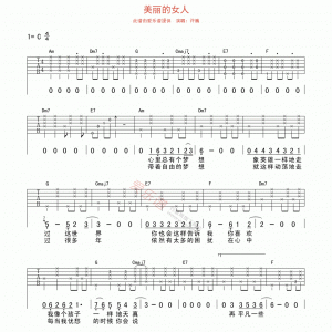 许巍《美丽的女人》美丽的女人吉他谱