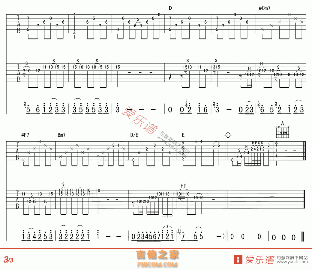 米店 - 民谣吉他谱 吉他谱 吉他六线谱