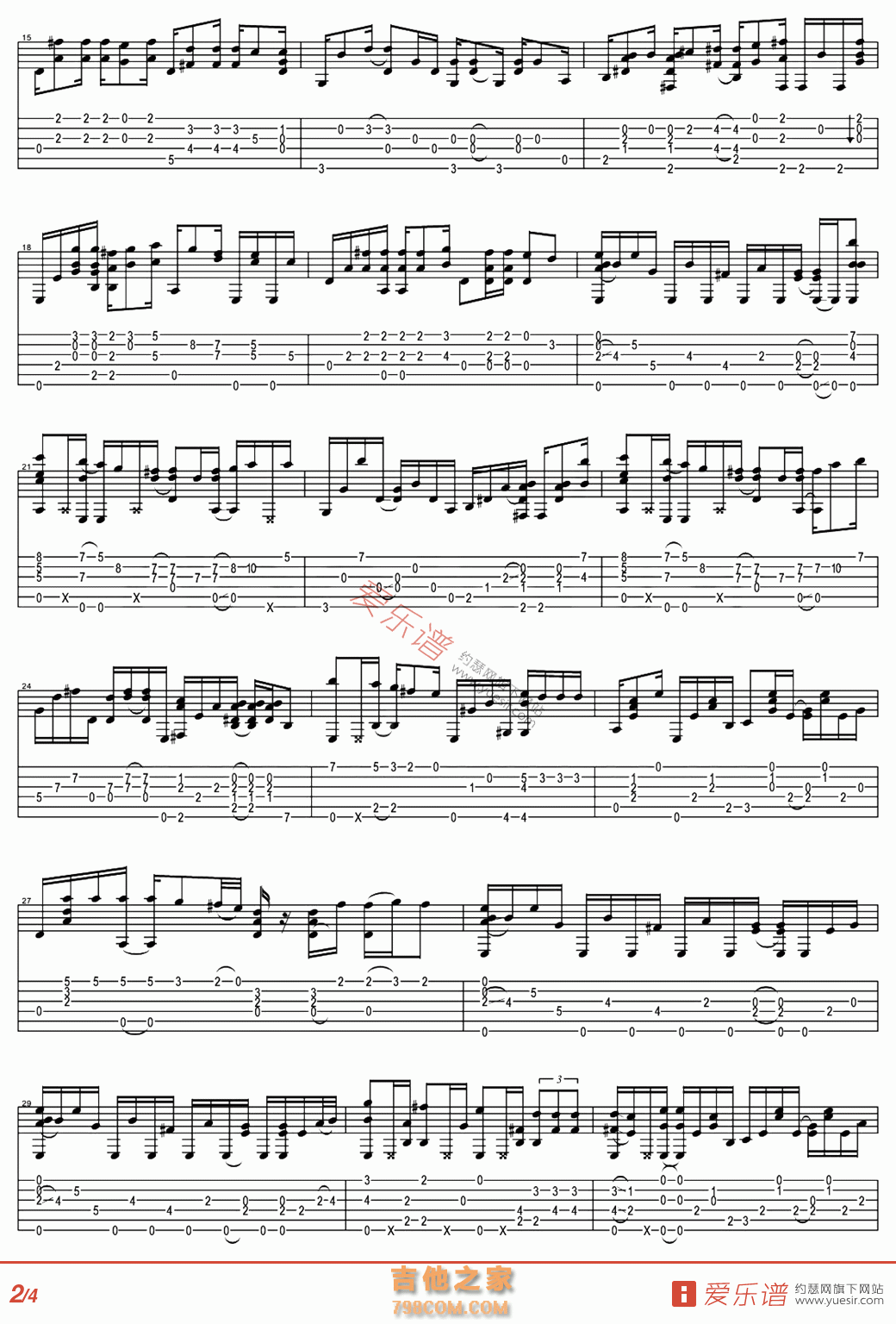 Casablanca(卡萨布兰卡) - 民谣吉他谱 吉他谱 吉他六线谱