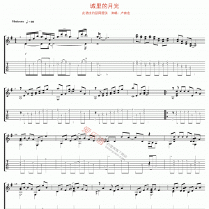 卢家宏《城里的月光》城里的月光吉他谱