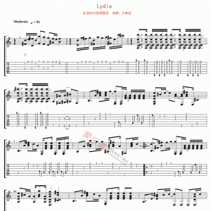 卢家宏《Lydia》Lydia吉他谱