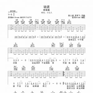 《说谎》吉他谱及吉他视频教学