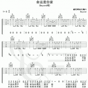 beyond《命运是你家》命运是你家吉他谱