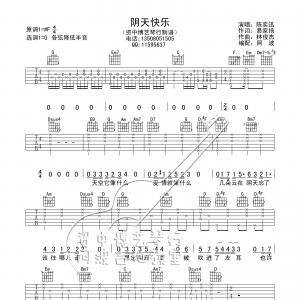 陈奕迅《阴天快乐》阴天快乐吉他谱