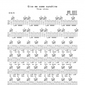 《Three idiots-give me some sunshine》Three idiots-give me some sunshine吉他谱六 ...