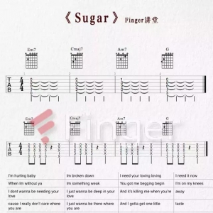 Maroon5《Sugar》吉他弹唱教学（附谱和详细讲解）