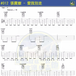 张震岳《爱我别​​走》爱我别​​走吉他谱+吉他视频教程