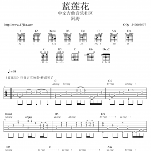 阿涛版《蓝莲花》蓝莲花指弹吉他谱【高清】