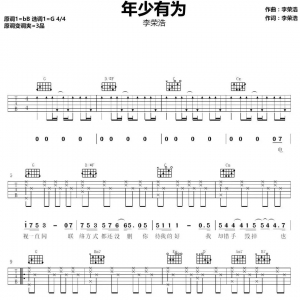 《年少有为》年少有为吉他曲谱