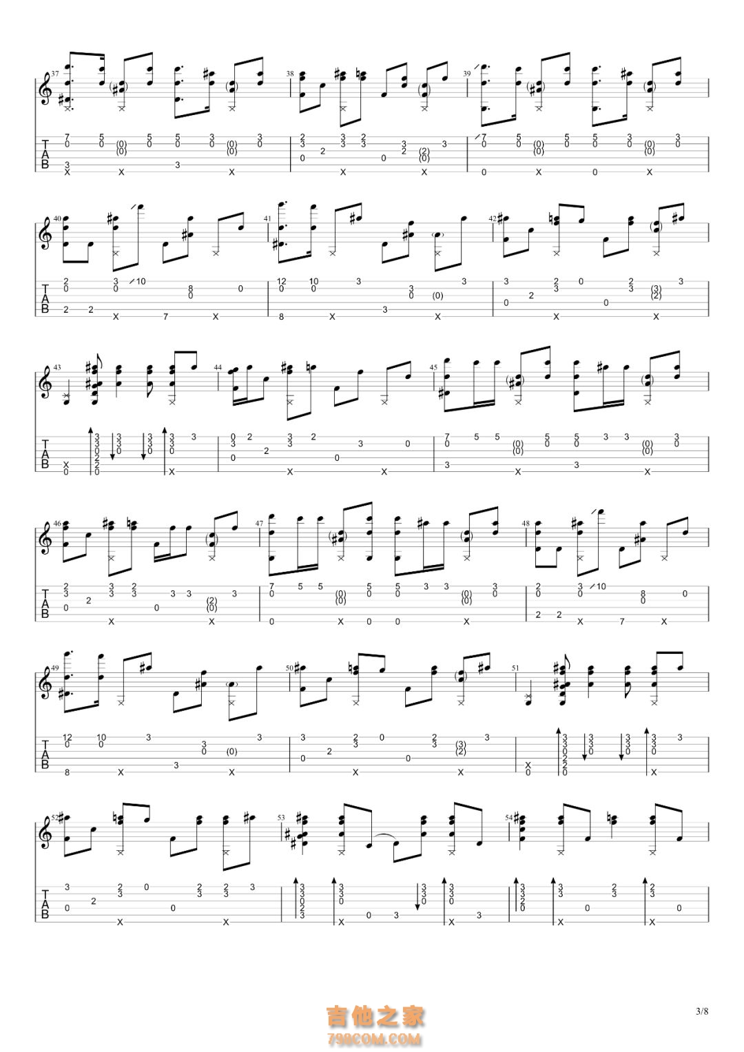 Unravel - Sheet music for Acoustic Guitar