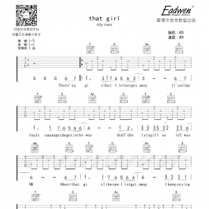 ollymars That girl吉他谱及教学视频[38]爱德文吉他
