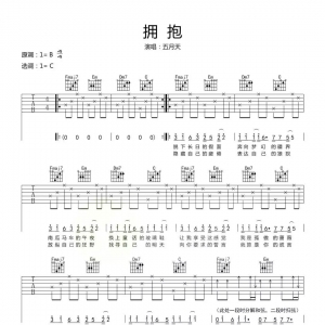 [女生版]五月天拥抱吉他谱及吉他演奏 乐事吉他