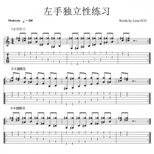 刚刚，网友分享了吉他左手力量训练的方法技巧「附谱」 ...