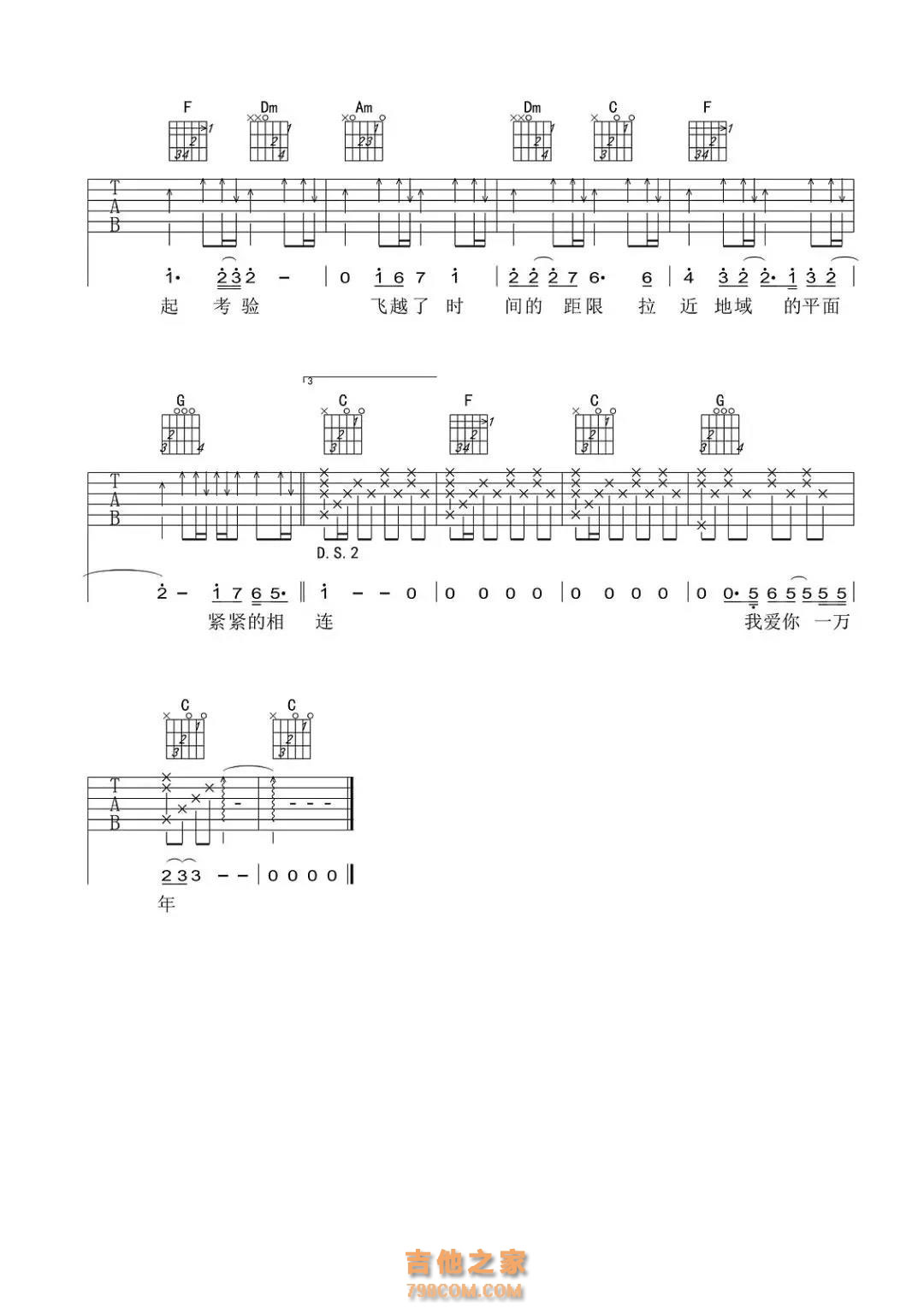 男声版如果有一天六线谱初级版_刘德华吉他和弦谱C调_男生简易弹唱版C调 - 吉他简谱