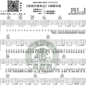 《感谢你曾来过》吉他谱G调精华版