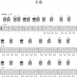 经典吉他谱《卡农》指弹版！