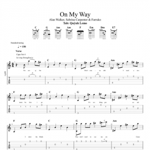 Alan Walker《On My Way》吉他谱【吴先生TAB】