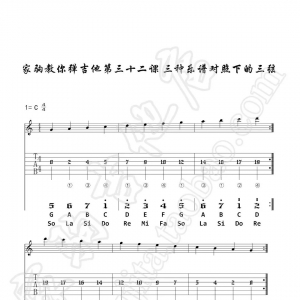 家驹教你弹吉他032 三种乐谱对照下的三弦
