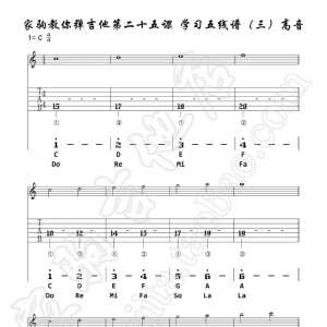 家驹教你弹吉他025 简易的学习五线谱中吉他涉及的高音