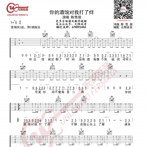 陈雪凝 你的酒馆对我打了烊 吉他谱 无限延音编配