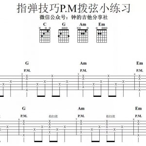 指弹技巧《PM拨弦》《PM扫弦》教学 钟的吉他