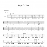 【shape of you吉他谱】《shape of you》指弹吉他谱 高清无码